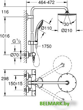 Душевая система Grohe Euphoria XXL System 210 [27964 000] - фото2