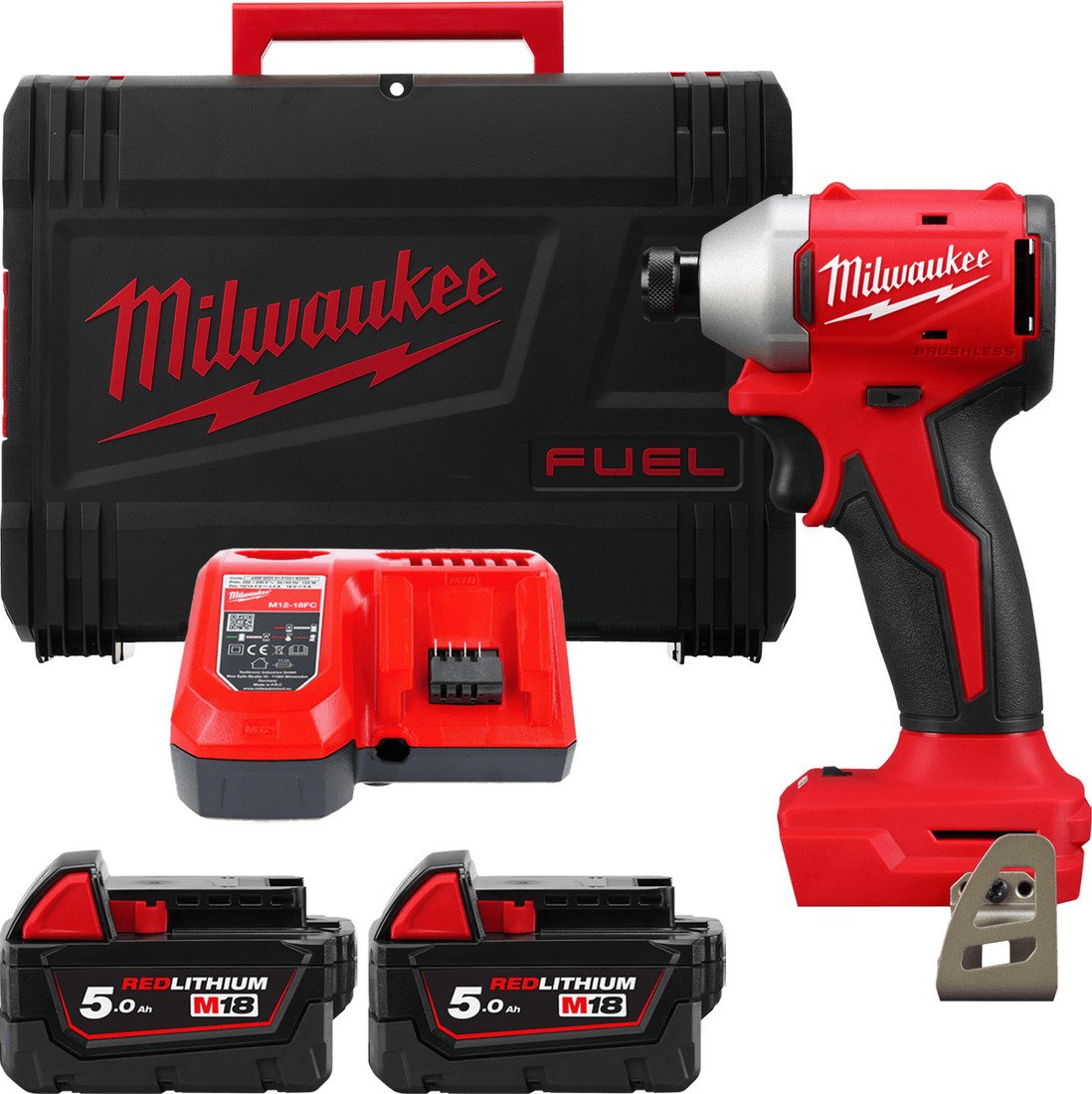 Винтоверт Milwaukee M18 M18BLIDR-502X 4933492843 (с 2-мя АКБ, кейс) - фото