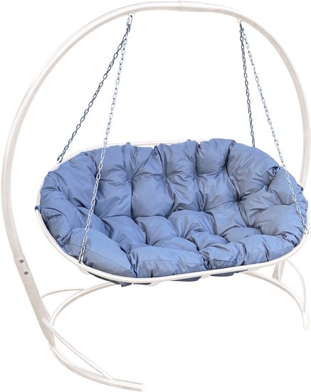 Подвесной диван M-Group Мамасан 12120109 (белый/серая подушка) - фото