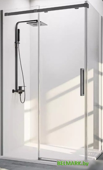 Душевой уголок Veconi 120x90 RV070GR-12090-01-C4 (стекло прозрачное/брашированный графит) - фото