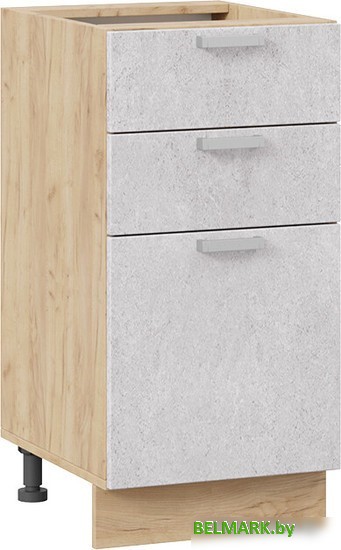 Шкаф напольный Трия Гранита 1Н4Я3 (дуб крафт золотой/бетон снежный) - фото