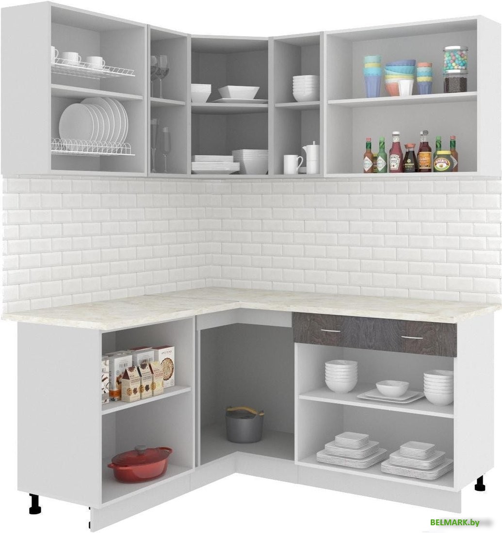 Готовая кухня Кортекс-мебель Корнелия Экстра 1.5x1.7м (дуб сонома/мадрид) - фото2