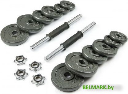 Набор гантелей с соединительным грифом Atlas Sport металлических в чемодане 20 кг (2x10 кг) - фото2