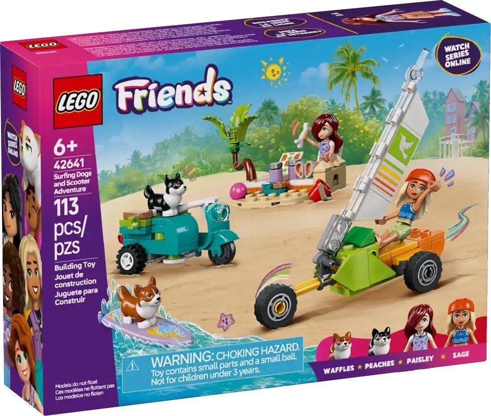 Конструктор LEGO Friends 42641 Собаки-серфингисты и приключения на скутере - фото
