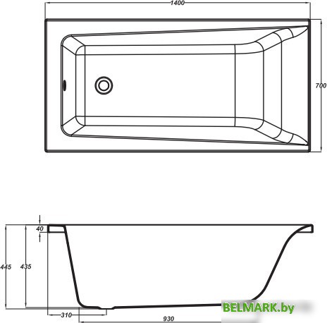 Ванна Cersanit Lorena 140x70 (с каркасом) - фото2