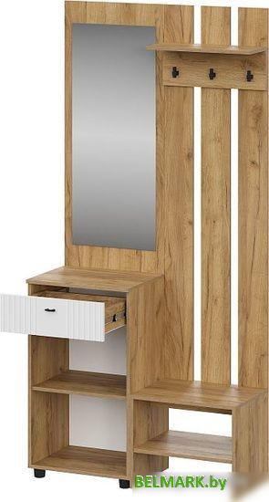 Стенка SV-Мебель Милан исп. 1 00-00108160 (дуб золотой/белый матовый) - фото2