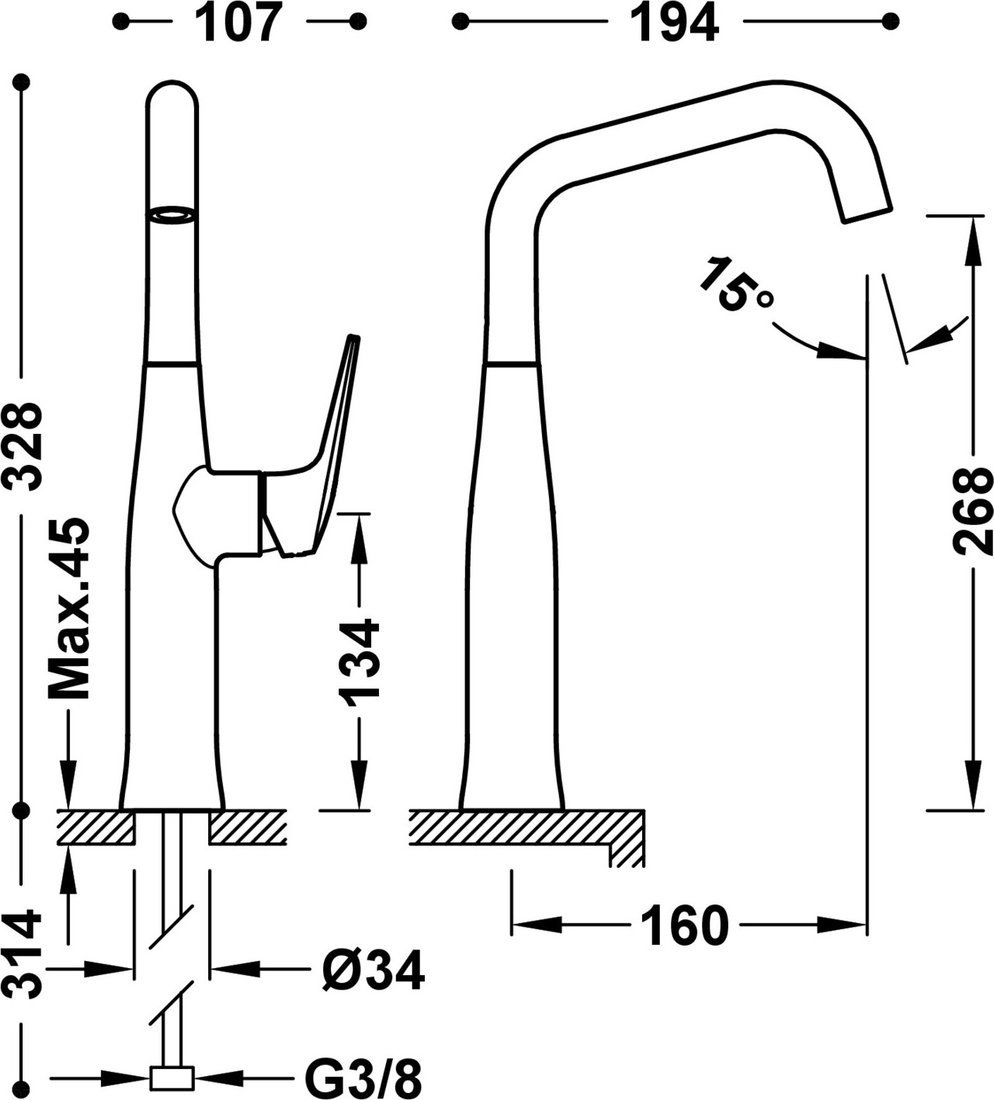 Смеситель Tres Fuji 28164701NM - фото2