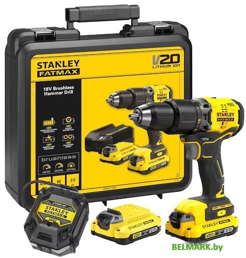 Дрель-шуруповерт Stanley SFMCD715D2K (с 2-мя АКБ, кейс) - фото