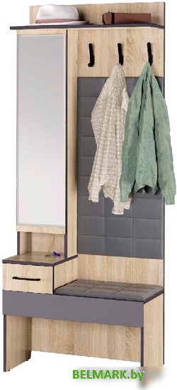 Стенка Аквилон Эльза №1 800 с зеркалом (дуб сонома) - фото