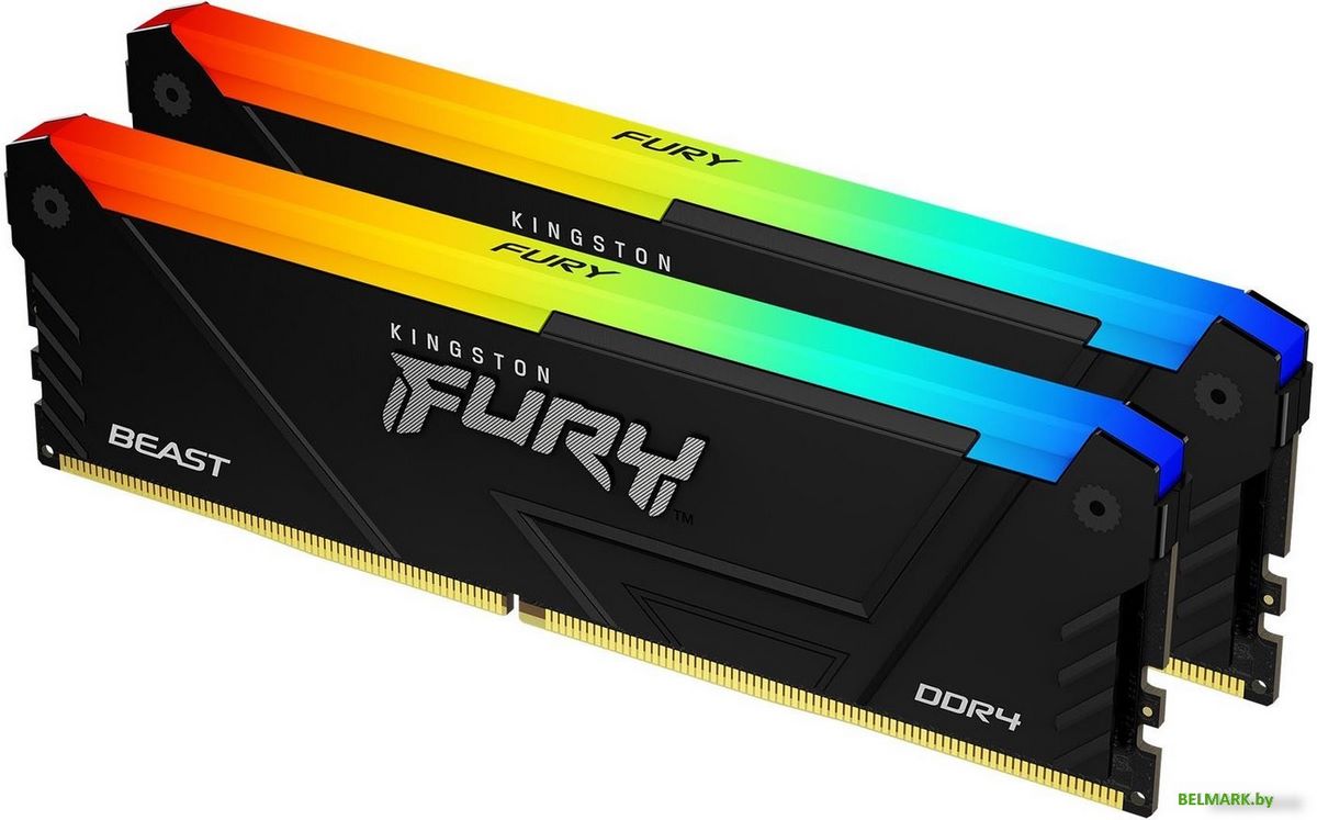 Оперативная память Kingston FURY Beast RGB 2x32ГБ DDR4 3600 МГц KF436C18BB2AK2/64 - фото