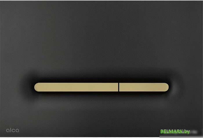 Панель смыва Alcaplast M1878-7 (черный-мат/золотой-мат) - фото