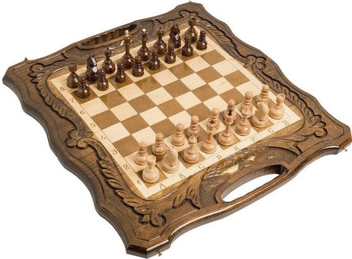 Шахматы/шашки/нарды Haleyan Арарат 50 с ручкой kh117 - фото