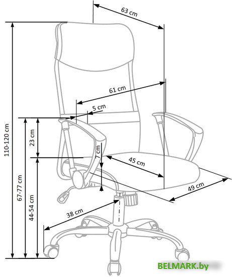 Кресло Halmar VIRE (черный/зеленый) - фото2