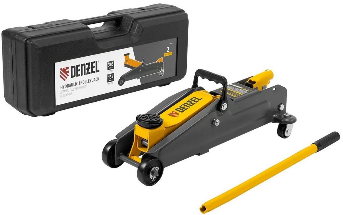 Подкатной домкрат Denzel 51231 2т (кейс) - фото
