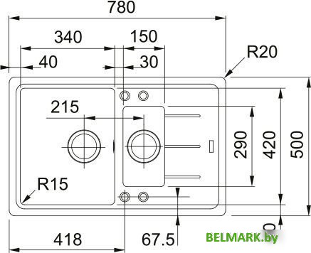 Кухонная мойка Franke Basis BFG 651-78 114.0676.284 (матовый черный) - фото2