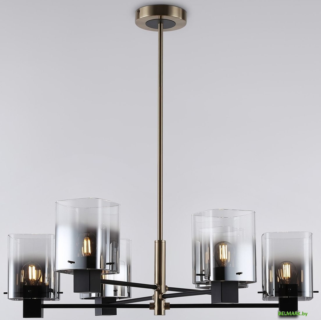 Подвесная люстра Ambrella LH57041/6 BK/DBS/SM (черный/темная латунь/дымчатый) - фото
