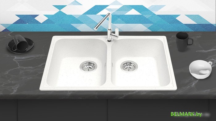 Кухонная мойка Berge BR-7322 (белый) - фото2