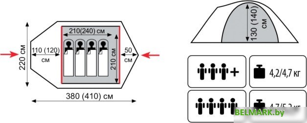 Палатка TRAMP Mountain 4 v2 - фото2