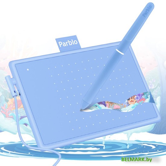 Графический планшет Parblo Ninos N4 (голубой) - фото2