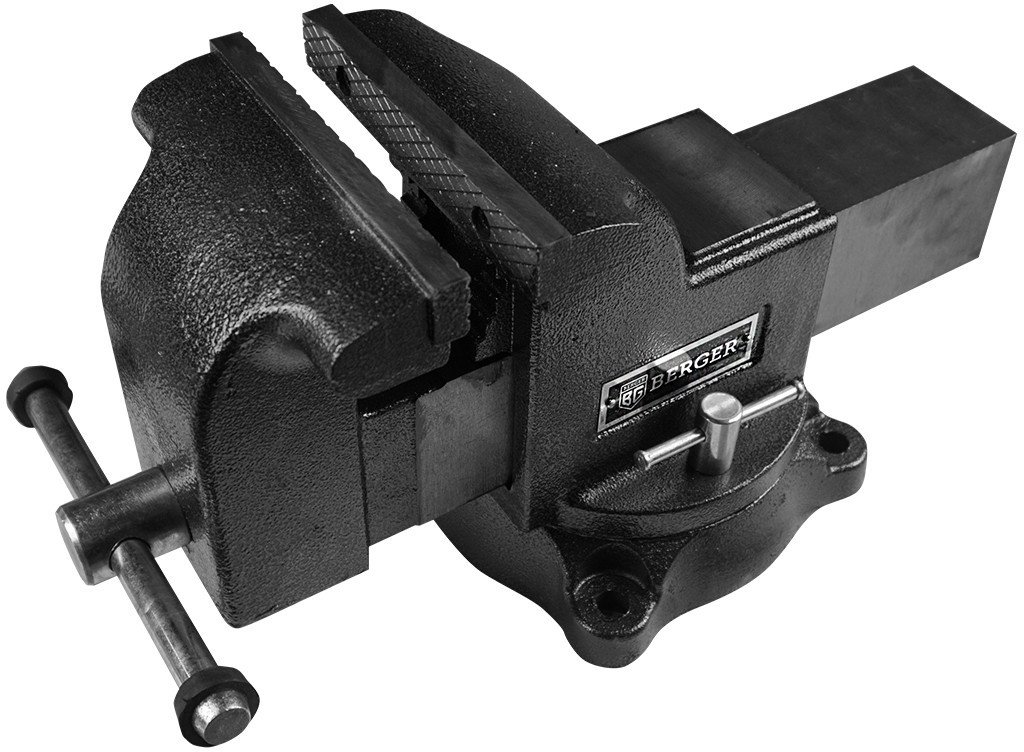 Тиски Berger Чугун. поворотные с трубным зажимом и наковальней 200мм BG1339 - фото2