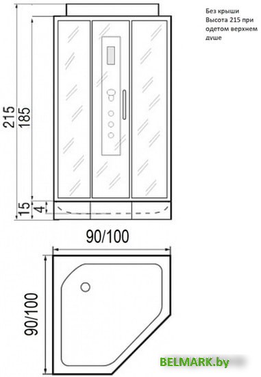 Душевая кабина River Penta 100 (без крыши) - фото2