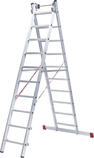 Лестница-стремянка Новая высота NV 522 двухсекционная индустриальная 2x16 ступеней - фото