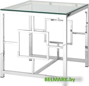 Журнальный столик Stool Group Бруклин 55x55 EET-013 (прозрачное стекло/сталь серебристый) - фото