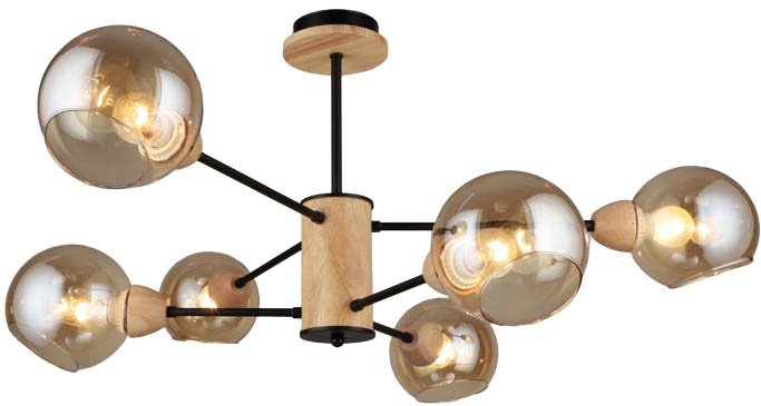 Люстра средней высоты Mirastyle SX-N-9284/6 BK - фото