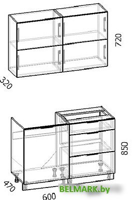 Готовая кухня Интермебель Микс Топ-31 1.2м (белый премиум-дуб крафт золотой-венато) - фото2