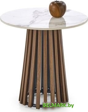 Журнальный столик Halmar Carina s (бежевый мрамор/орех) - фото