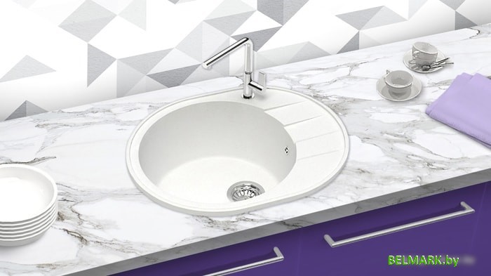 Кухонная мойка Berge BR-6201 (белый матовый) - фото2