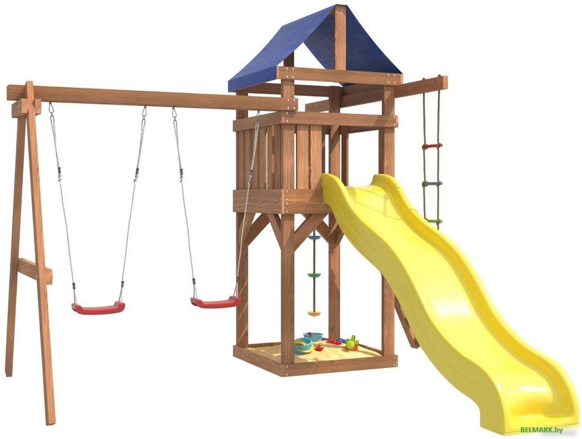 Игровой комплекс National Tree Company С качелями лодочка для улицы и дачи IgroWoods ДП-1 - фото