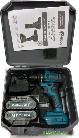 Дрель-шуруповерт Edon AD-21CBL (с 2-мя АКБ, кейс) - фото