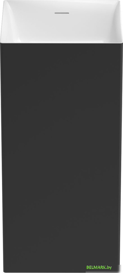 Умывальник Wellsee Pure BY Wellsee 230713000 (отдельностоящий, без отверстия под смеситель, матовый черный/глянцевый белый) - фото