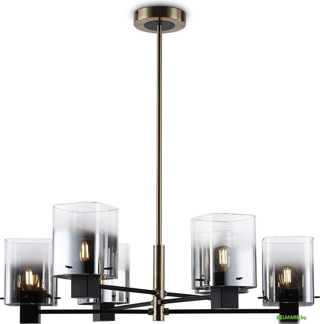 Подвесная люстра Ambrella LH57041/6 BK/DBS/SM (черный/темная латунь/дымчатый) - фото2