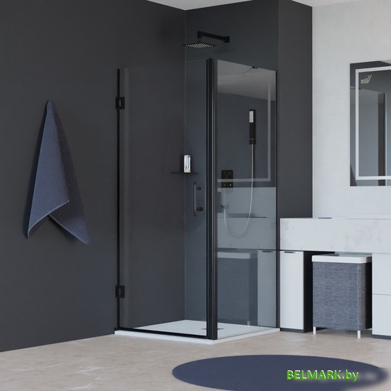 Душевой уголок RGW HO-045B (HO-011B + Z-050-2B + O-204B) 350604572-014 70x120 (черный/прозрачное стекло) - фото