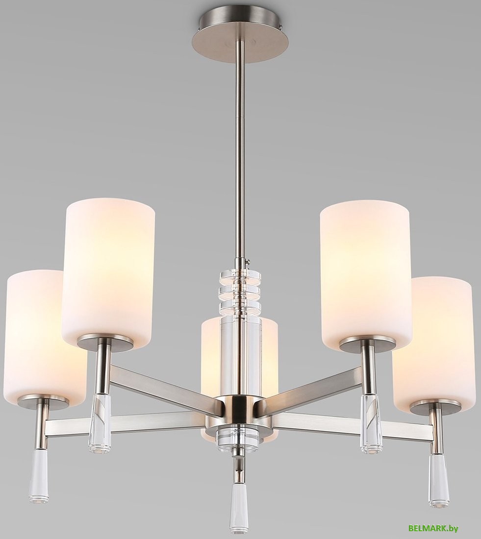 Подвесная люстра Ambrella LH56251/5 SN/FR (никель/белый матовый) - фото