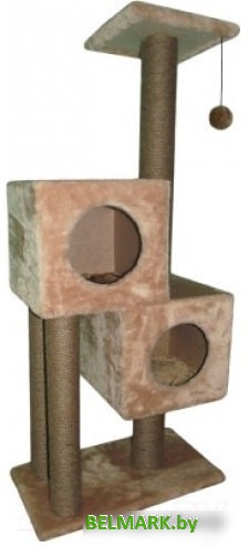 Комплекс Cat House На ножках 1.27 (джут бежевый) - фото