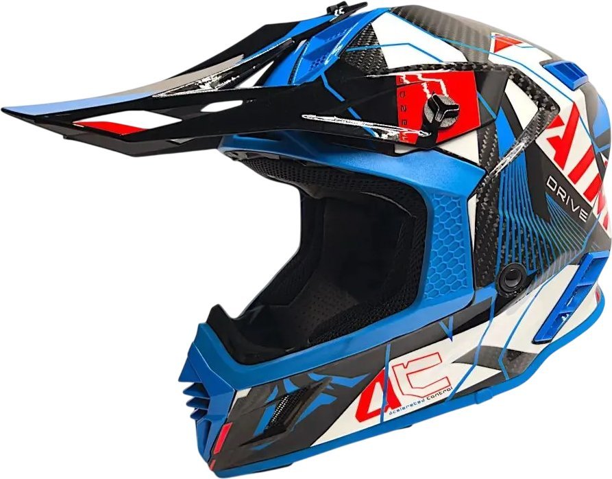 Мотошлем AIM RH855 Carbon Razor RH855R-DBR-L (L, синий/красный) - фото