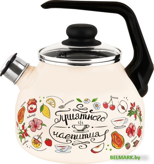 Чайник со свистком Appetite Приятного чаяпития 4с209я - фото