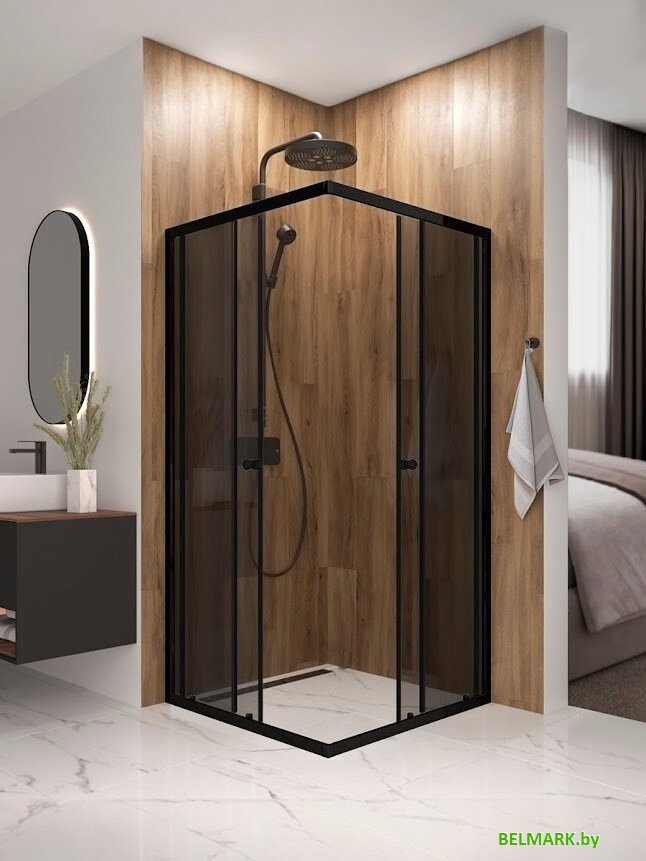 Душевой уголок Domani-Spa Shape 2 99 DS04Sp99(2)L0T00.Gt-Black (графит/тонированное стекло) - фото2