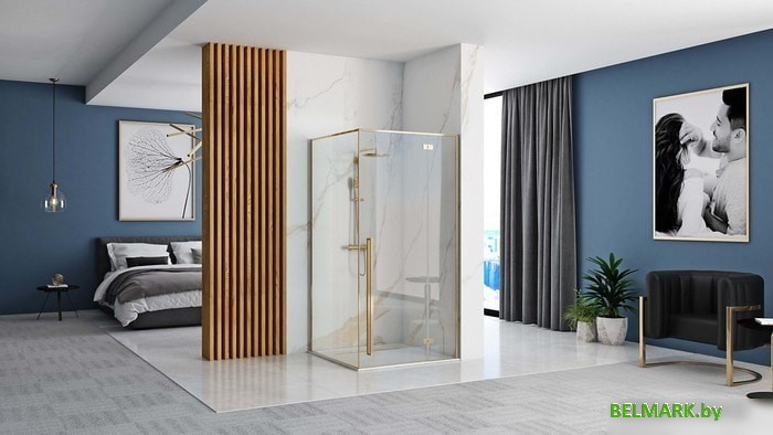 Душевой уголок Rea Fargo 90х90 (золото/прозрачное стекло) - фото2