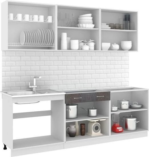 Готовая кухня Кортекс-мебель Корнелия Лира-лайт 2.4м (дуб сонома/королевский опал) - фото2