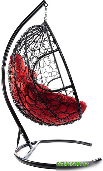 Подвесное кресло M-Group Для двоих 11450406 (черный ротанг/красная подушка) - фото2