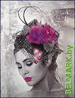 Постер Декарт Девушка с фиолетовым цветком 8Л0541 - фото