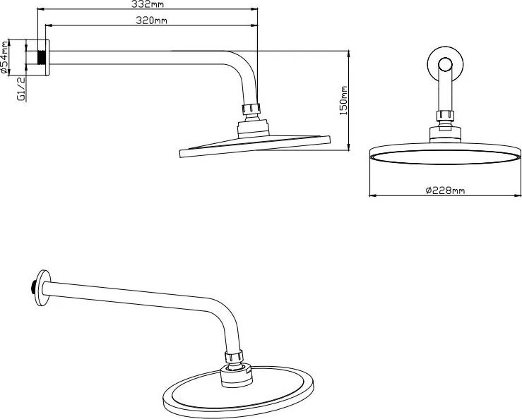 Верхний душ Diadonna D11-1905BL - фото2
