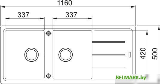 Кухонная мойка Franke Basis BFG 621-116 114.0676.264 (снежно-белый) - фото2