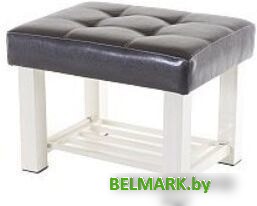 Банкетка AMC Lux 4 с полкой кожзам бежевый/коричневый/бежевый 4.1Б60323 - фото