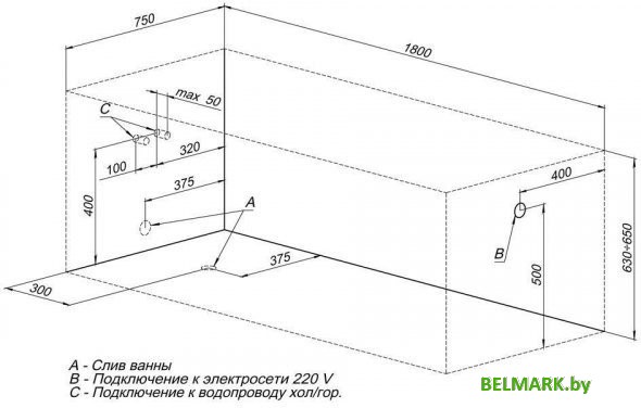 Ванна Aquanet Viola 180x75 - фото2