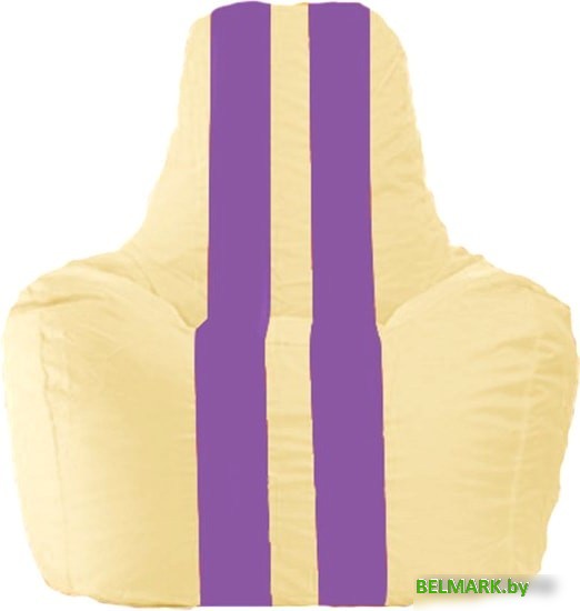 Кресло-мешок Flagman Спортинг С1.1-138 (светло-бежевый/сиреневый) - фото